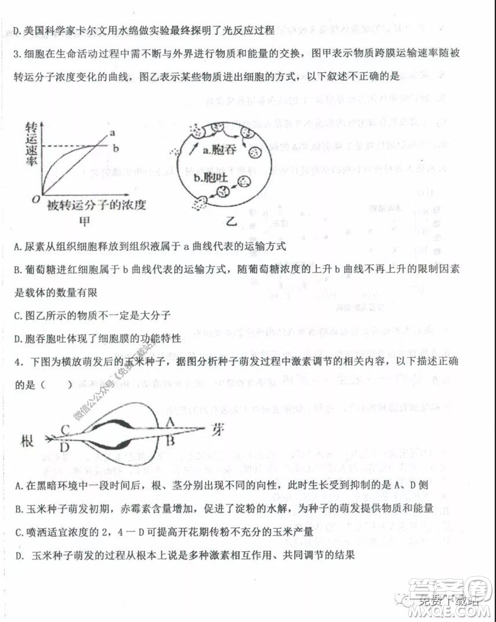 衡水中學(xué)2019-2020學(xué)年度高三年級(jí)下學(xué)期期中考試?yán)砜凭C合試題及答案