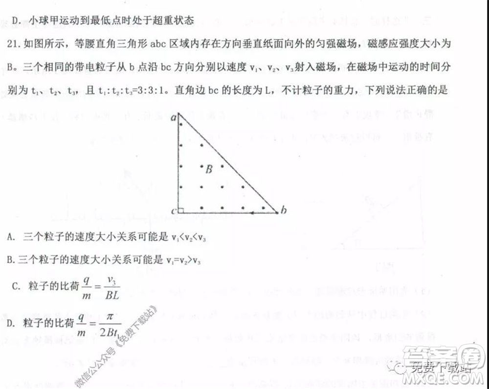 衡水中學(xué)2019-2020學(xué)年度高三年級(jí)下學(xué)期期中考試?yán)砜凭C合試題及答案