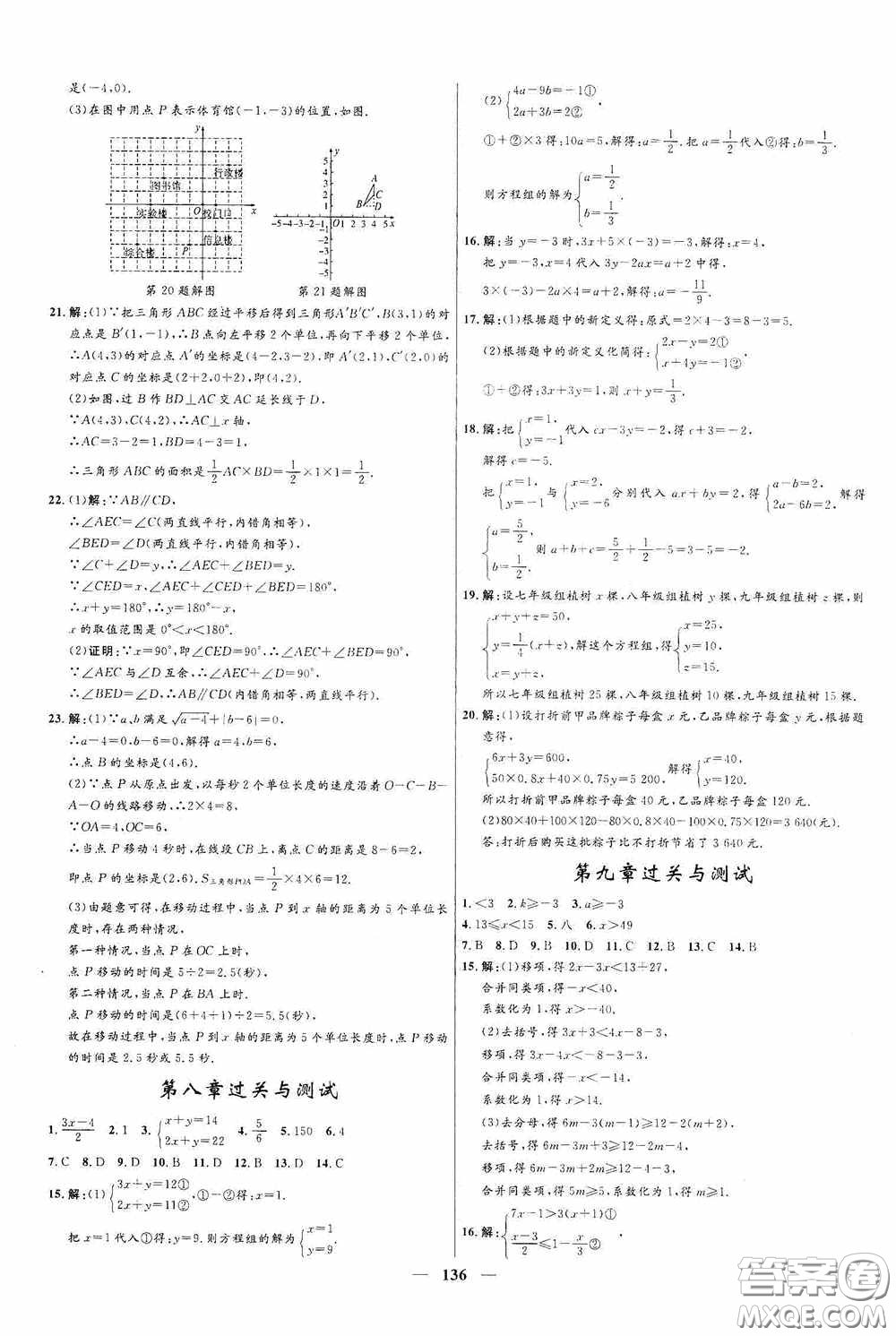 2020贏在起跑線上奪冠百分百新導(dǎo)學(xué)課時練七年級數(shù)學(xué)下冊人教版答案