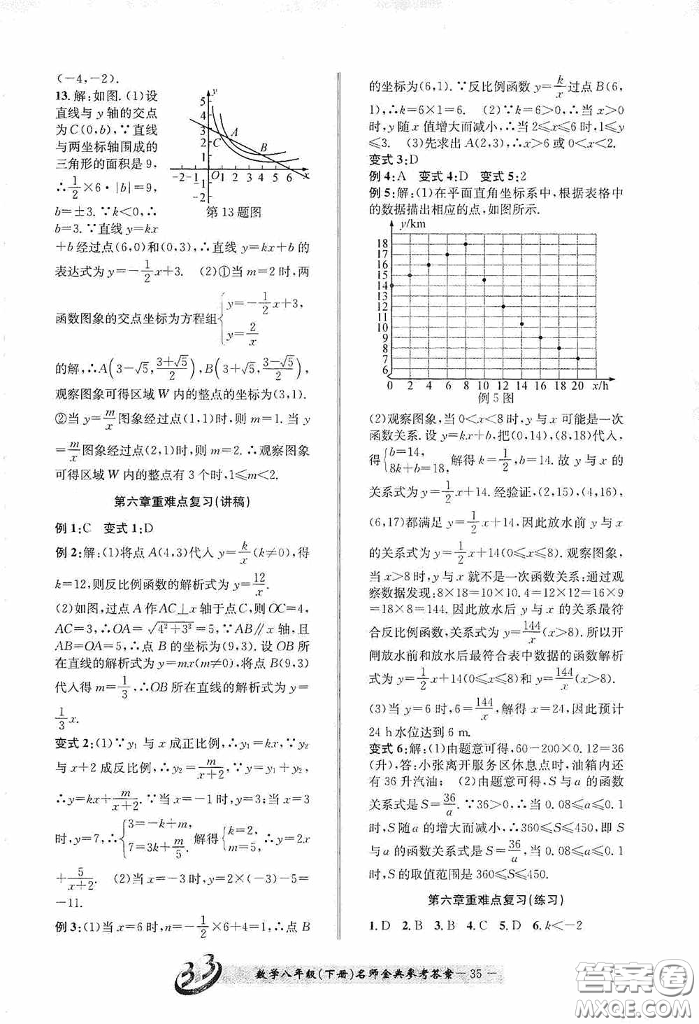 云南科技出版社2020名師金典八年級(jí)數(shù)學(xué)下冊(cè)浙教版B本答案