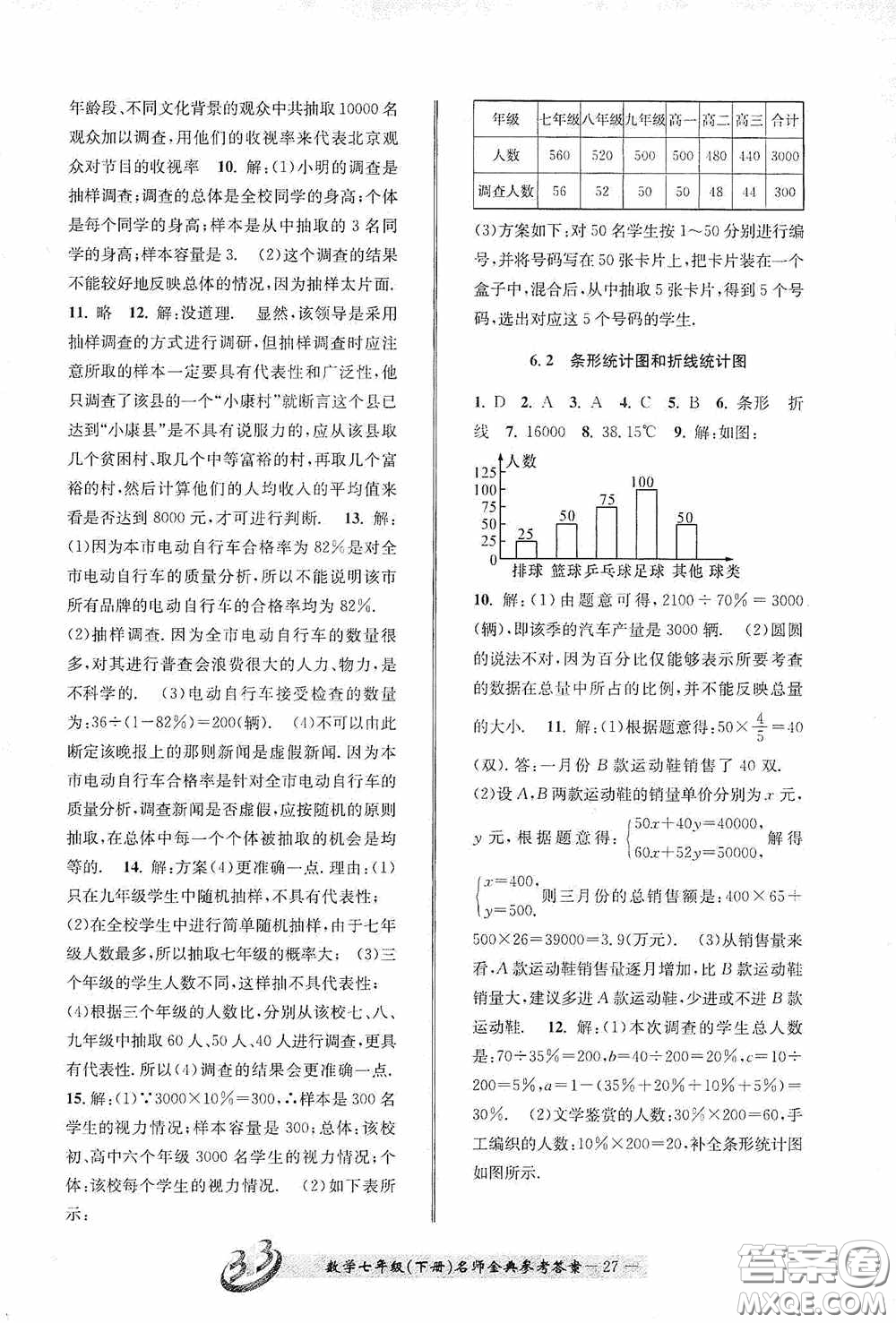 云南科技出版社2020名師金典七年級數(shù)學(xué)下冊浙教版B本答案
