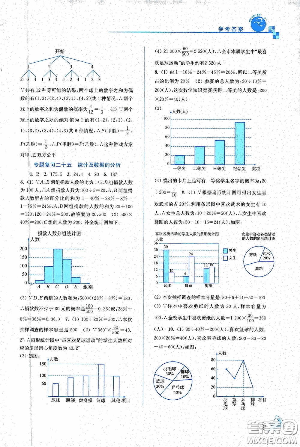 東南大學(xué)出版社2020名師點撥課課通教材全解析九年級數(shù)學(xué)下冊人教版答案