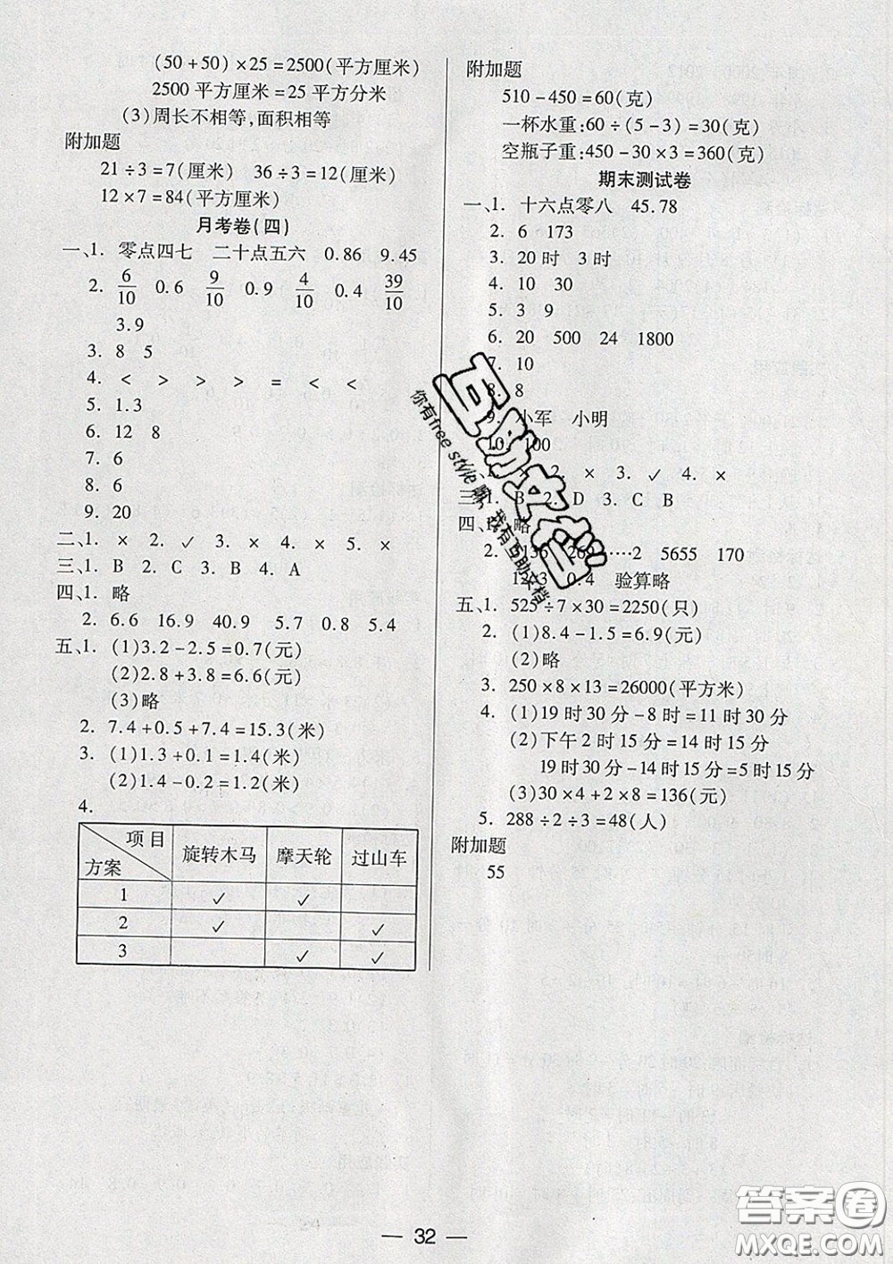 2020新版兩導(dǎo)兩練高效學(xué)案三年級(jí)數(shù)學(xué)下冊(cè)人教版答案