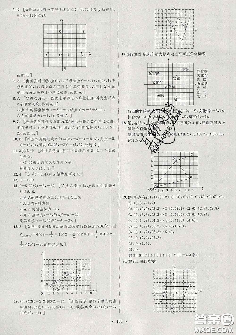2020春思路教練同步課時作業(yè)七年級數(shù)學(xué)下冊人教版答案