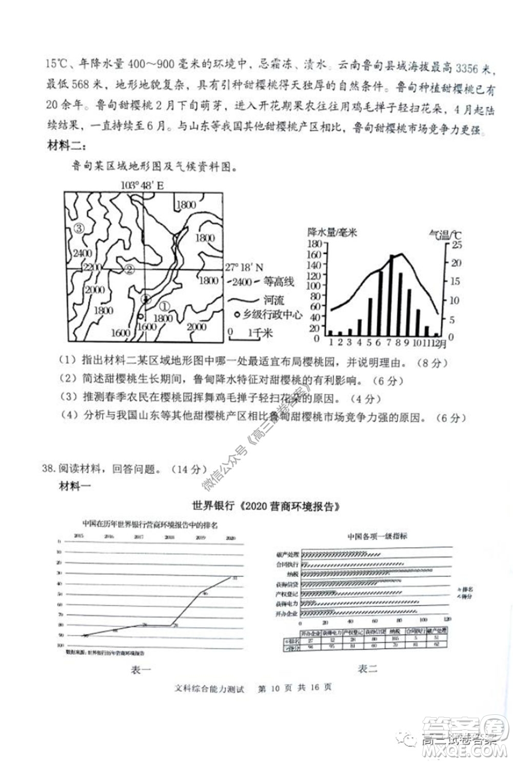 雅禮中學(xué)2020屆高三5月質(zhì)量檢測(cè)文科綜合試題及答案