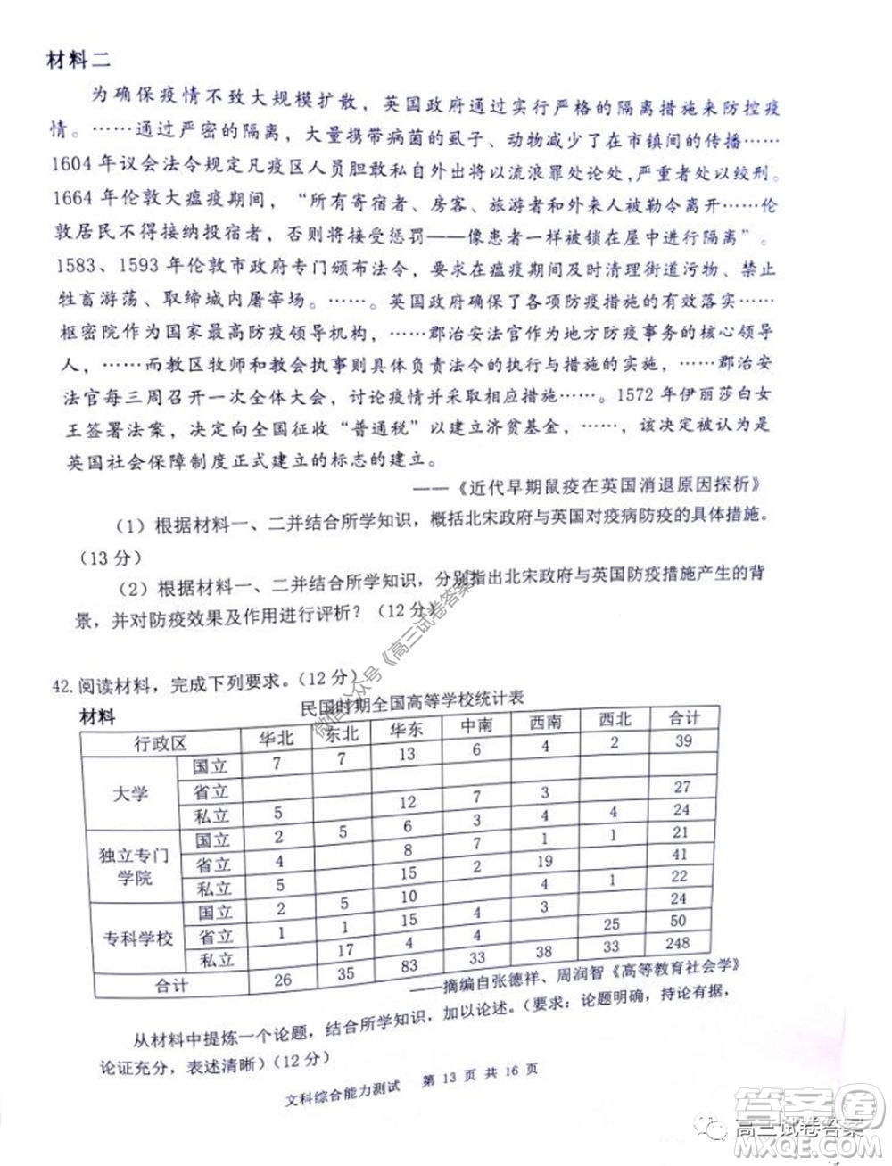 雅禮中學(xué)2020屆高三5月質(zhì)量檢測(cè)文科綜合試題及答案