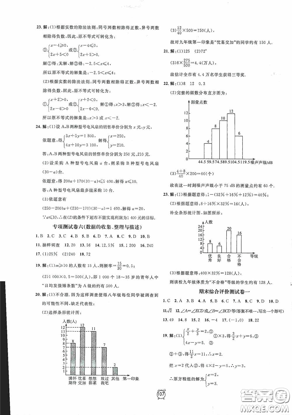 鐘書金牌2020過關(guān)沖刺100分七年級(jí)數(shù)學(xué)下冊(cè)人教版答案