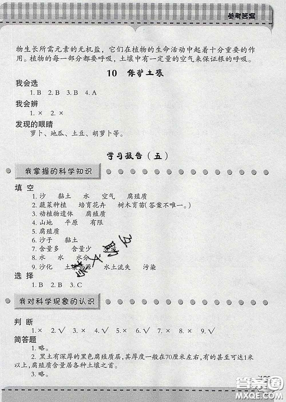 青島出版社2020春新課堂同步學(xué)習(xí)與探究四年級科學(xué)下冊答案