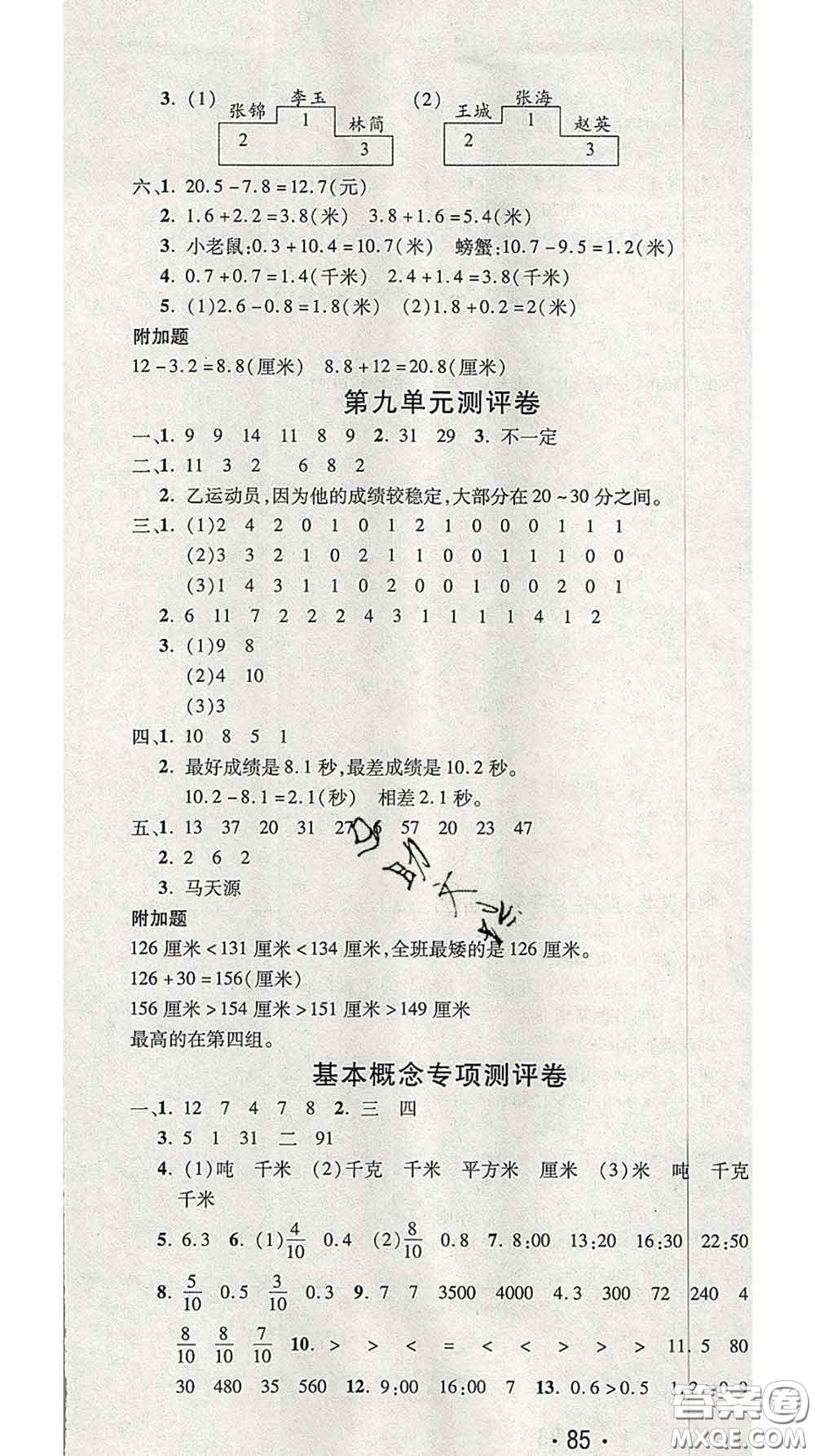 三甲文化2020新版創(chuàng)新考王完全試卷三年級數(shù)學(xué)下冊蘇教版答案