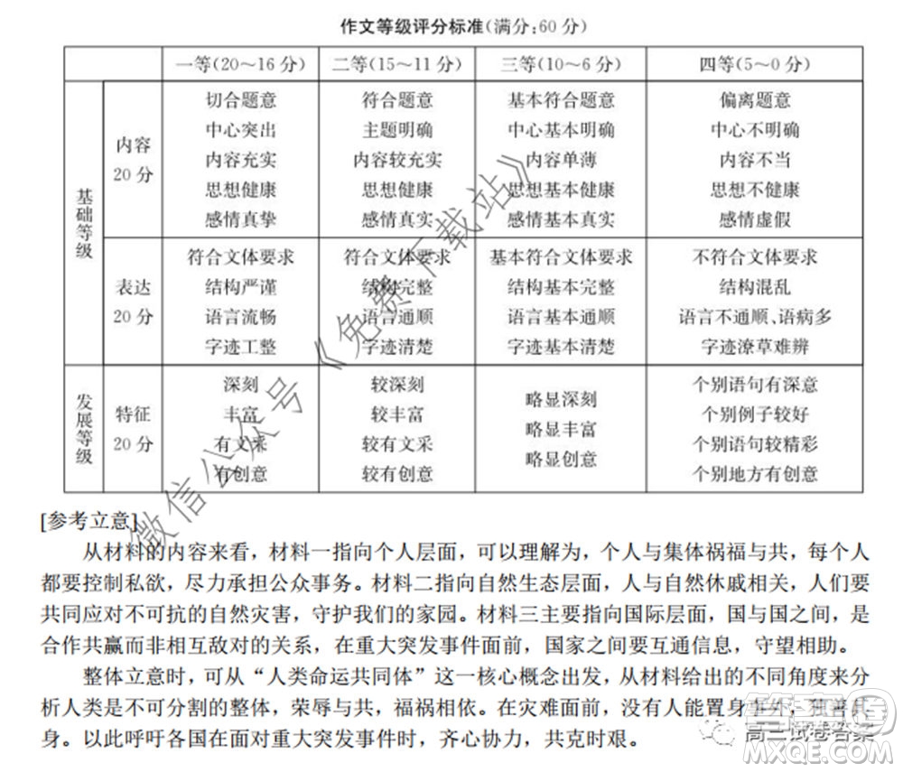 華大新高考聯(lián)盟名校2020年5月高考預(yù)測(cè)考試語(yǔ)文試題及答案