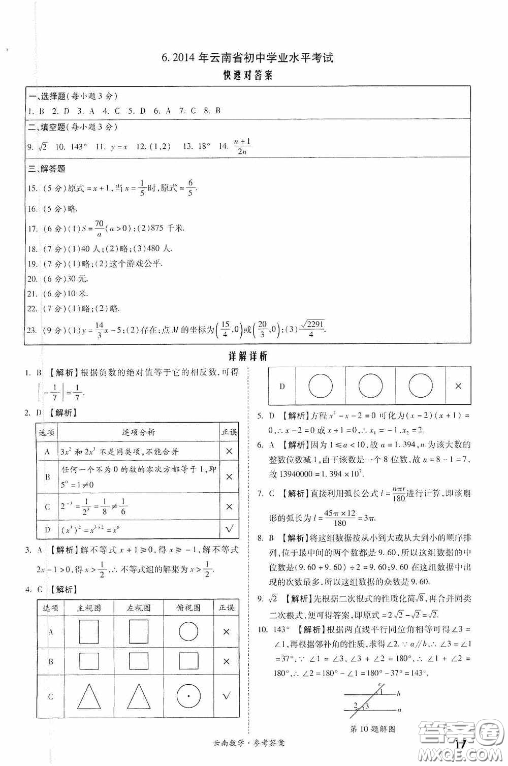 四川教育出版社2020一戰(zhàn)成名中考真題與拓展訓(xùn)練數(shù)學(xué)云南版答案