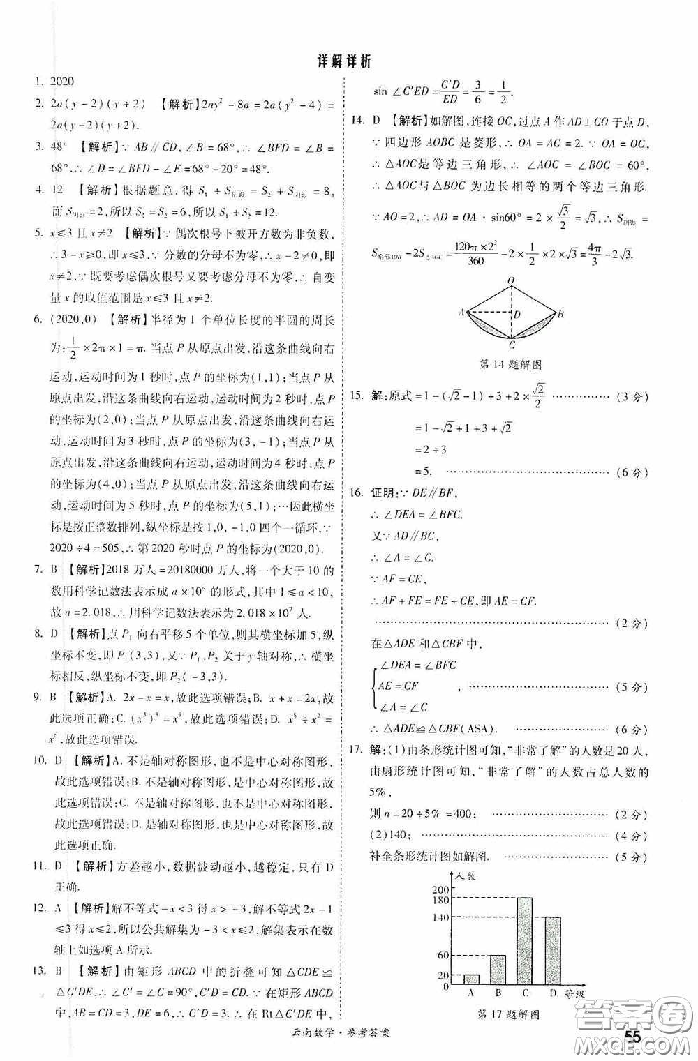 四川教育出版社2020一戰(zhàn)成名中考真題與拓展訓(xùn)練數(shù)學(xué)云南版答案
