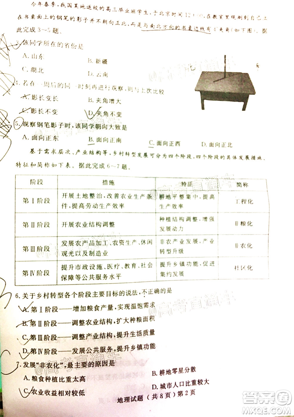 2020年聊城二模地理試題及答案