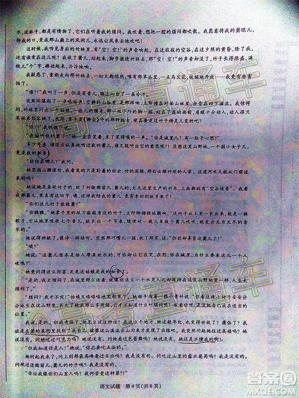 天一大聯(lián)考2020年5月海口市高考模擬演練語(yǔ)文試題及答案