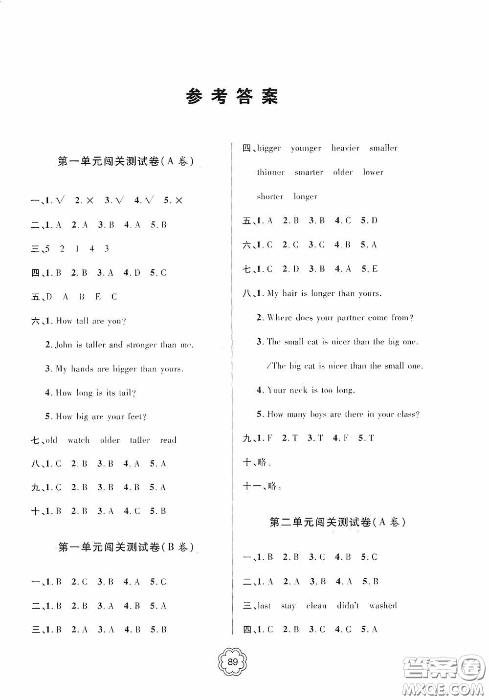 2020金博士闖關密卷100分六年級英語下冊答案