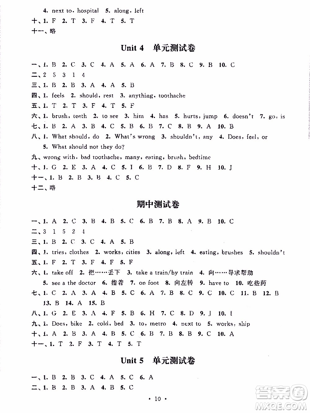 江蘇人民出版社2020年創(chuàng)新課堂學(xué)與練英語(yǔ)五年級(jí)下冊(cè)參考答案