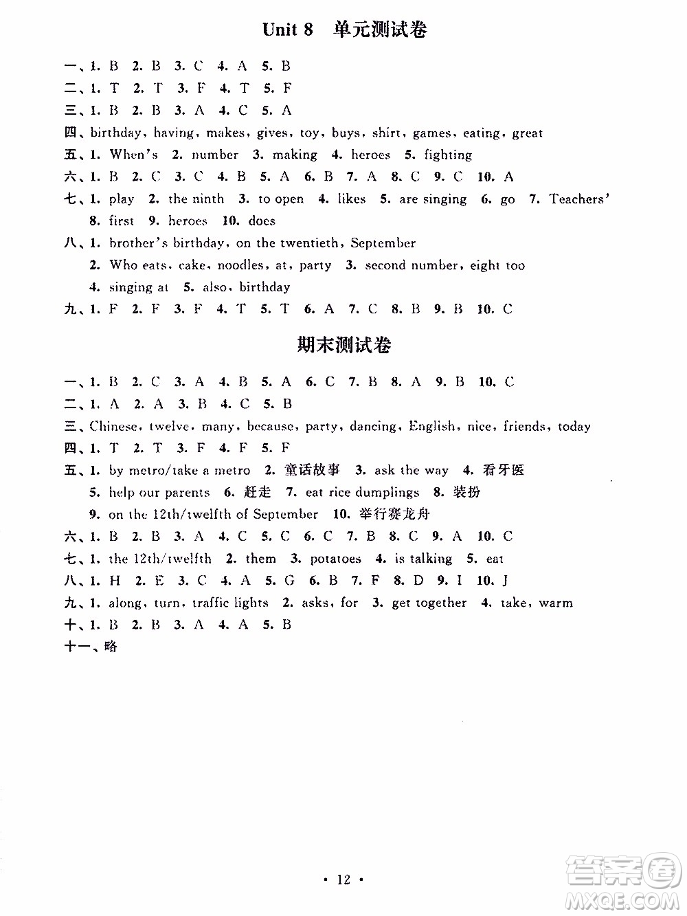 江蘇人民出版社2020年創(chuàng)新課堂學(xué)與練英語(yǔ)五年級(jí)下冊(cè)參考答案