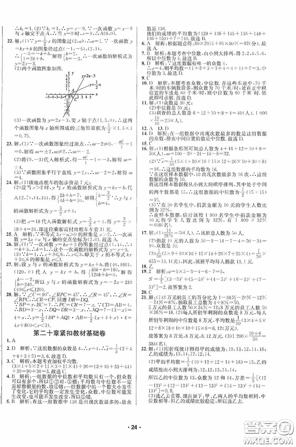 2020金題1+1八年級數(shù)學下冊人教版答案