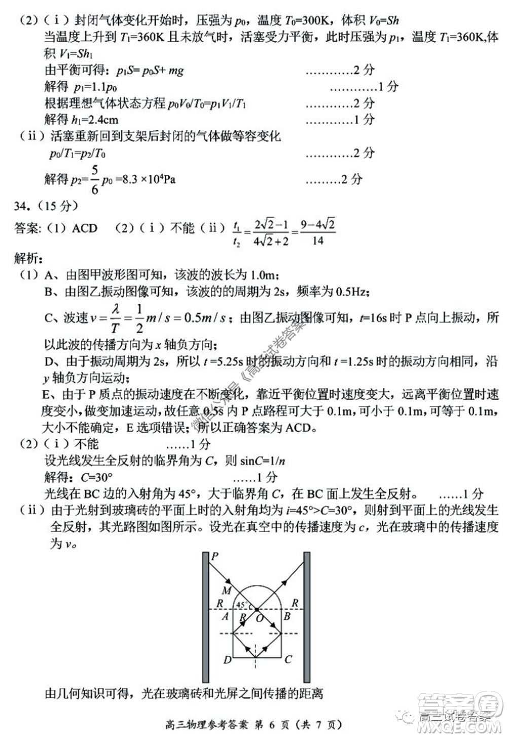 肇慶2019-2020學(xué)年高考質(zhì)量監(jiān)測(cè)考試高三理科綜合試題及答案