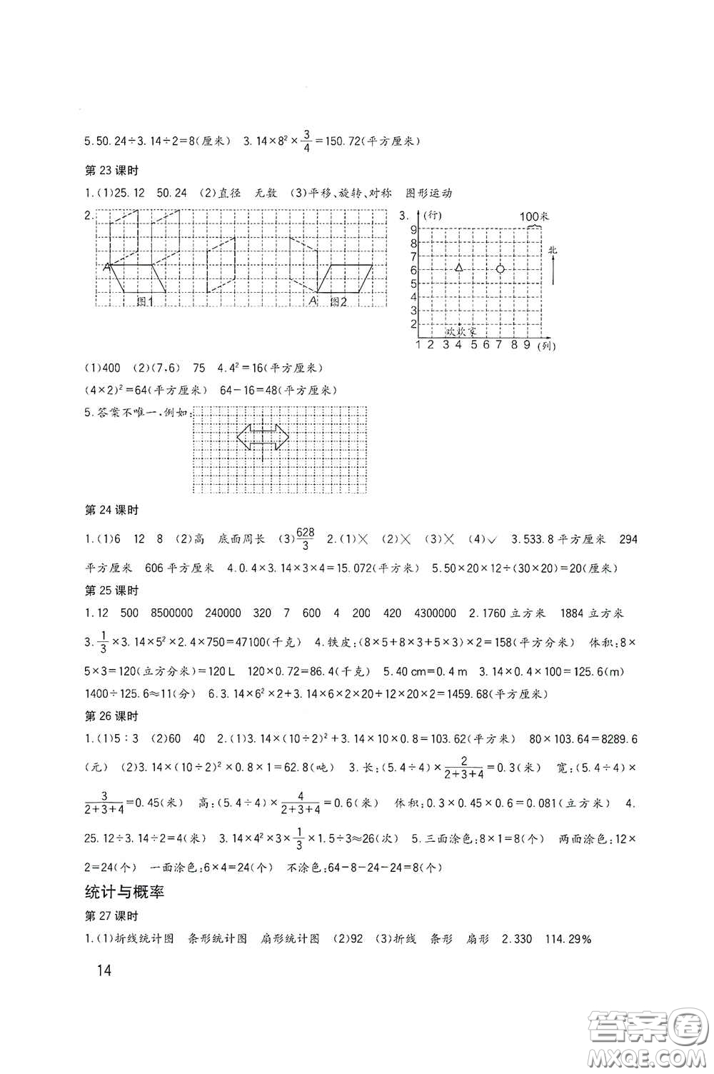 四川教育出版社2020新課標(biāo)小學(xué)生學(xué)習(xí)實(shí)踐園地六年級(jí)數(shù)學(xué)下冊(cè)西師大版答案
