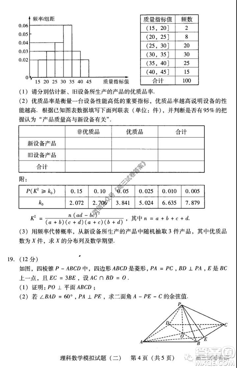 廣東二模2020屆普高等學(xué)校招生全國統(tǒng)一考試?yán)砜茢?shù)學(xué)試題及答案