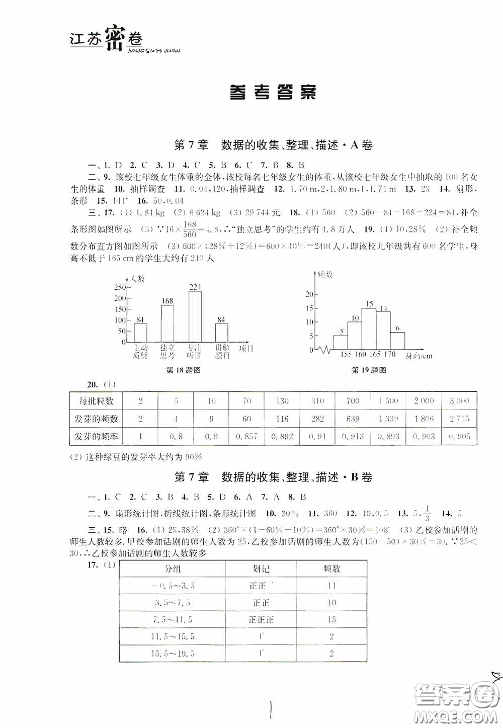 東南大學(xué)出版社2020江蘇密卷八年級數(shù)學(xué)下冊江蘇版答案