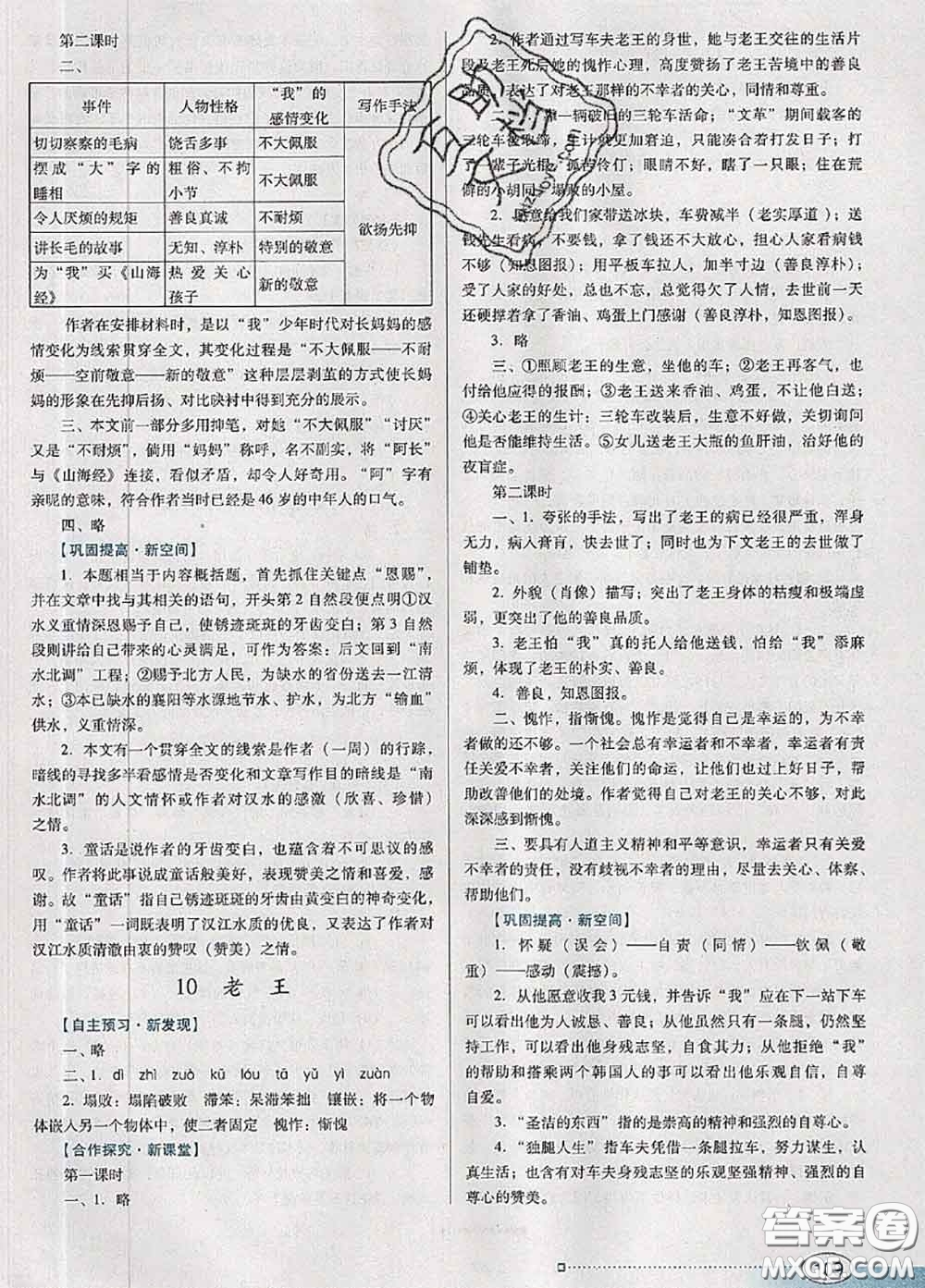 2020新版南方新課堂金牌學(xué)案七年級(jí)語(yǔ)文下冊(cè)人教版答案