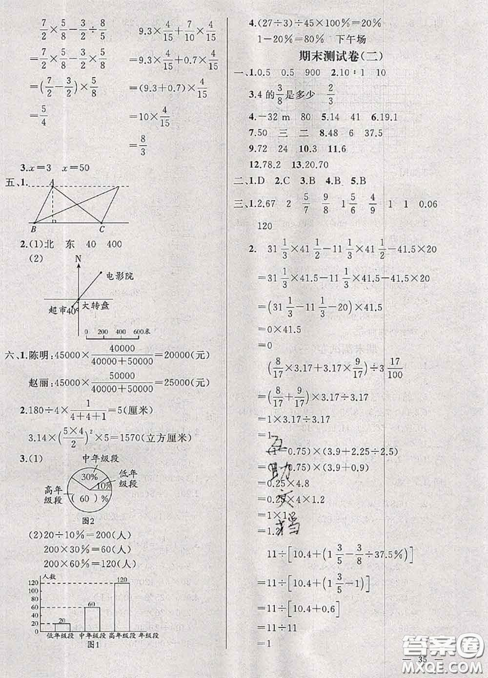 鐘書金牌2020春過關沖刺100分六年級數(shù)學下冊北師版答案