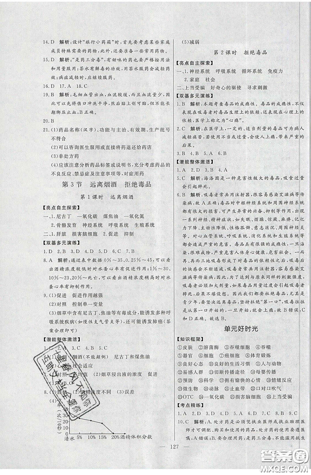 2020年亮點激活中學教材多元演練八年級生物下冊蘇科版答案