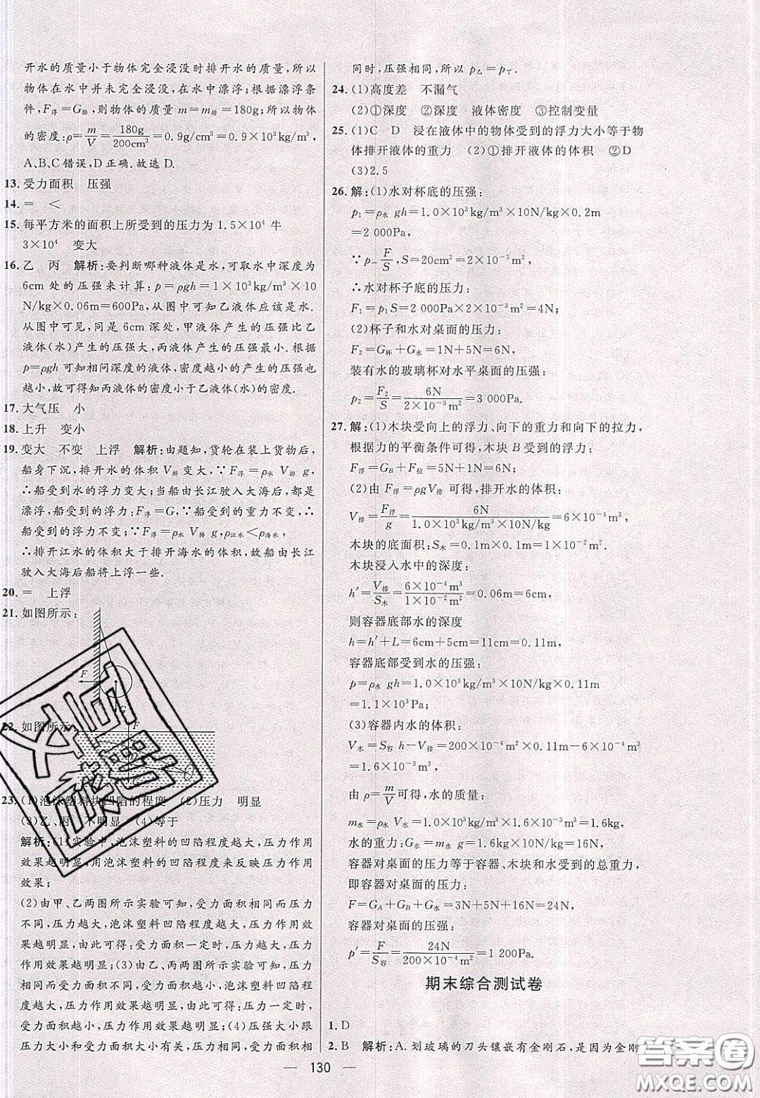 2020年亮點(diǎn)激活中學(xué)教材多元演練八年級(jí)物理下冊(cè)蘇科版答案