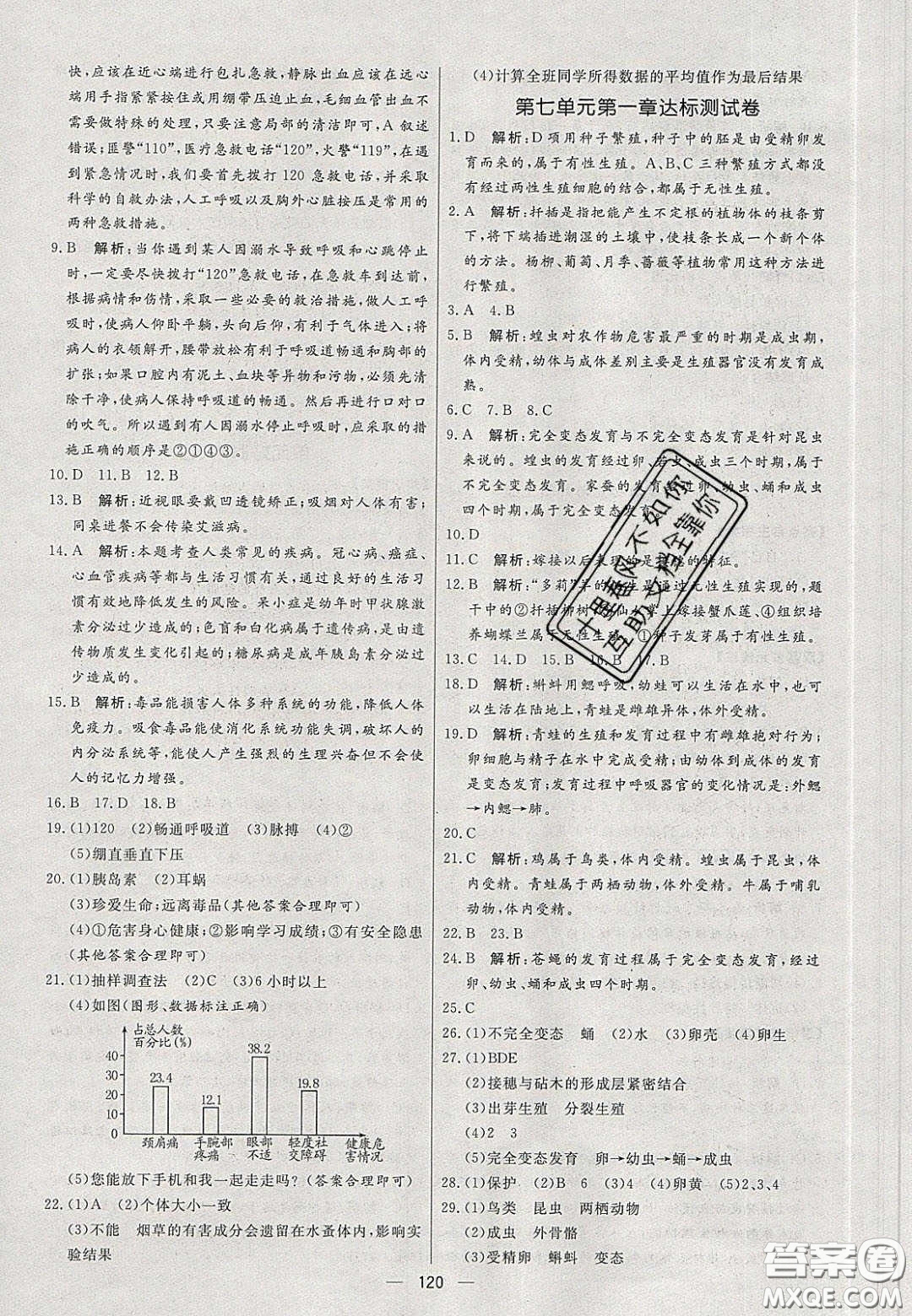 2020年亮點激活中學(xué)教材多元演練八年級生物下冊人教版答案