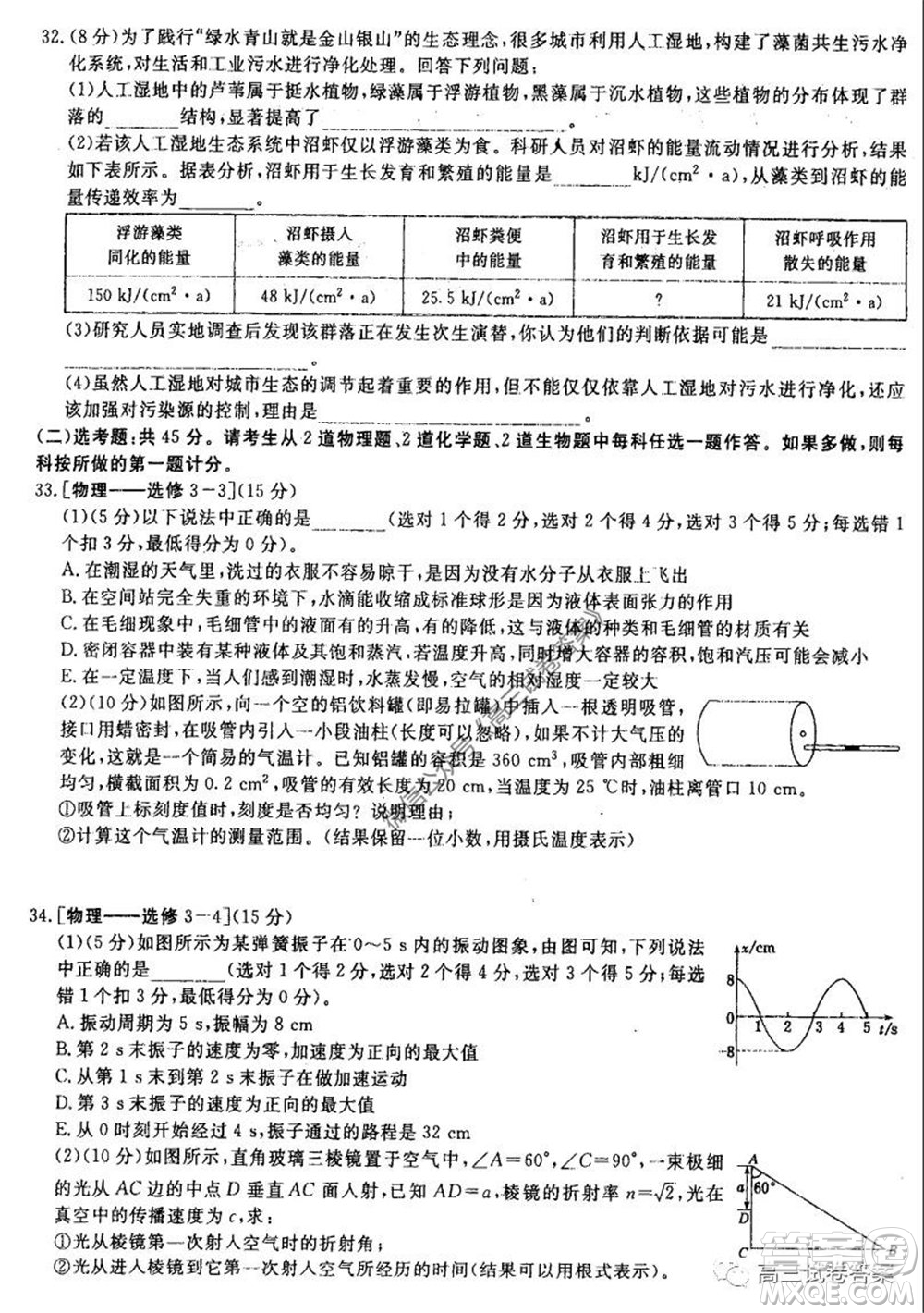 河南省鄭州一中2020屆高三下學(xué)期名校聯(lián)考理科綜合試題及答案