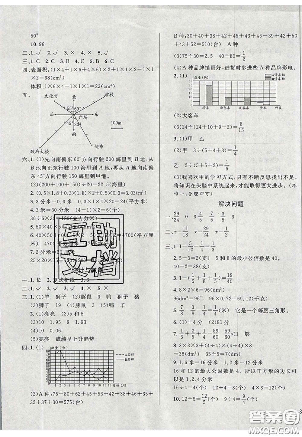 2020亮點激活精編提優(yōu)100分大試卷五年級數(shù)學(xué)下冊青島版答案