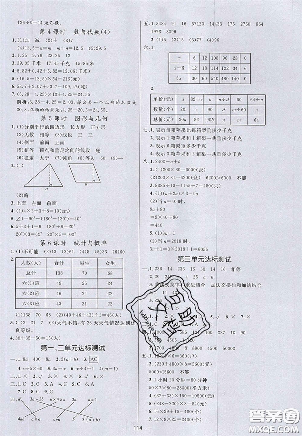 2020亮點(diǎn)激活小學(xué)教材多元演練四年級數(shù)學(xué)下冊青島版答案