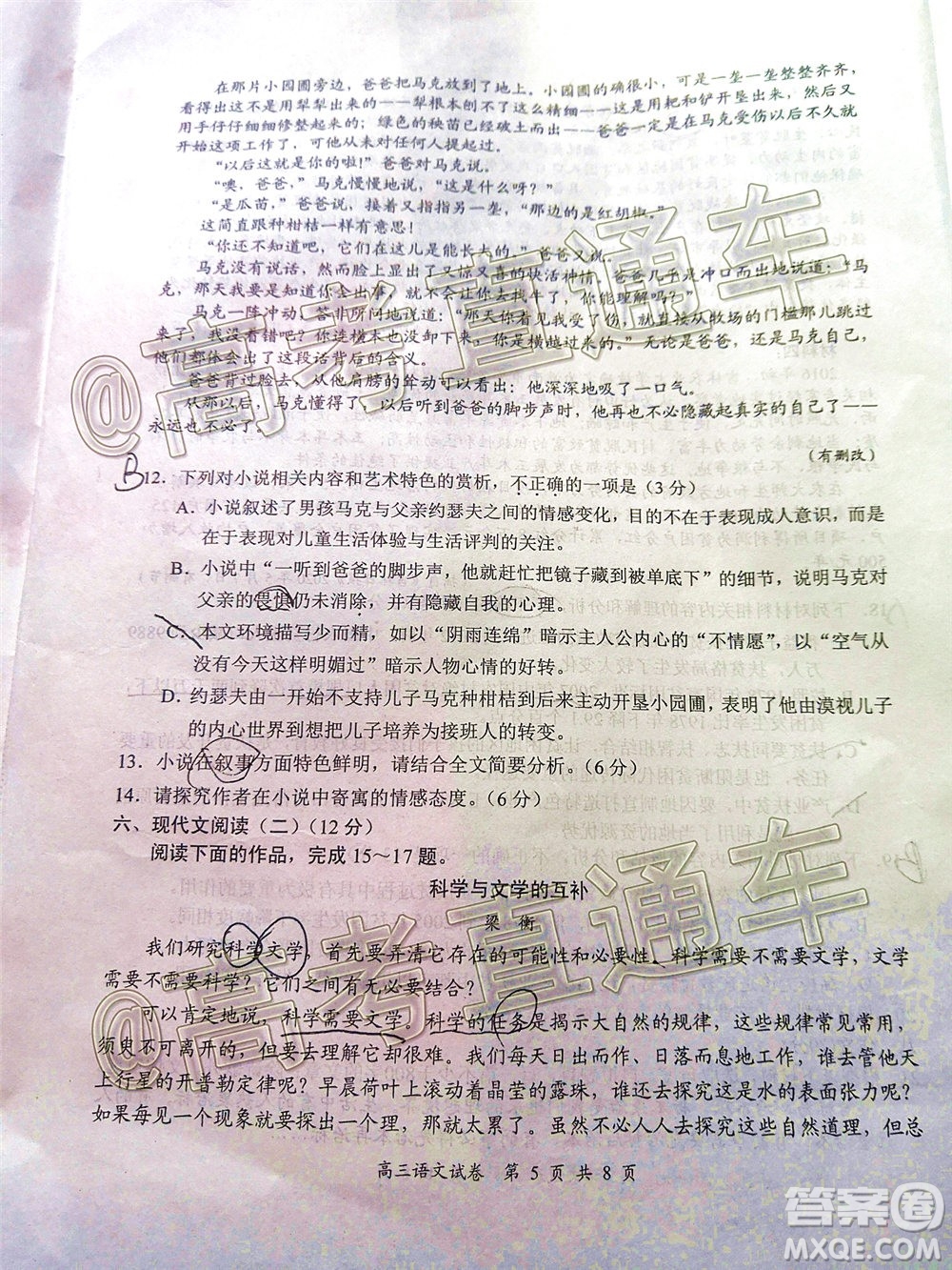 鹽城市2020屆高三年級(jí)第四次模擬考試語(yǔ)文試題及答案