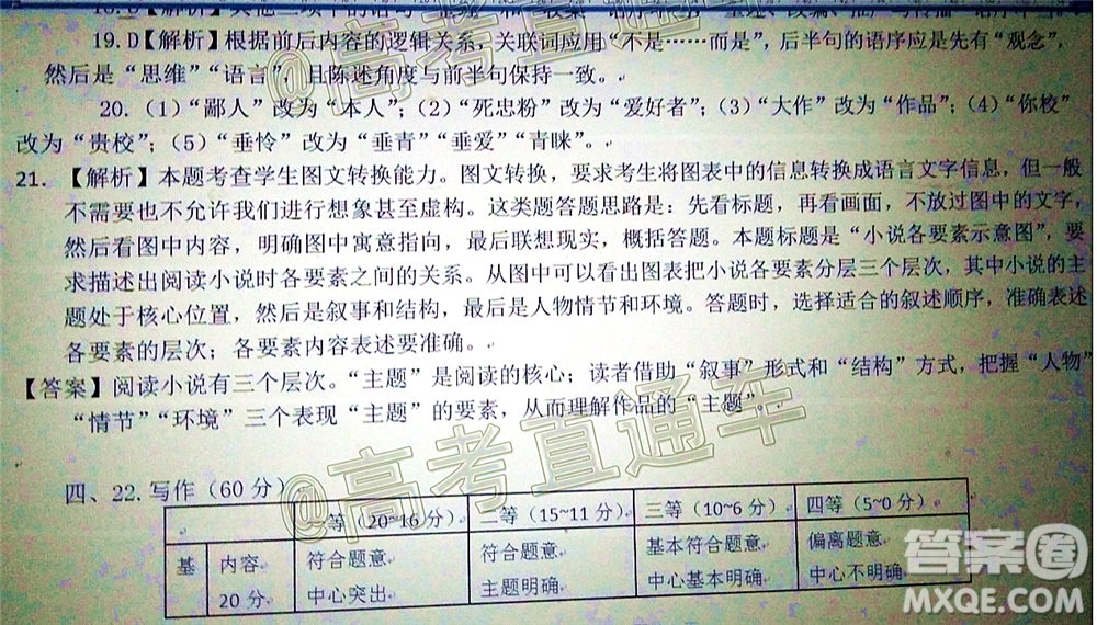 2020年6月梅州市高三總復(fù)習質(zhì)檢語文試題及答案