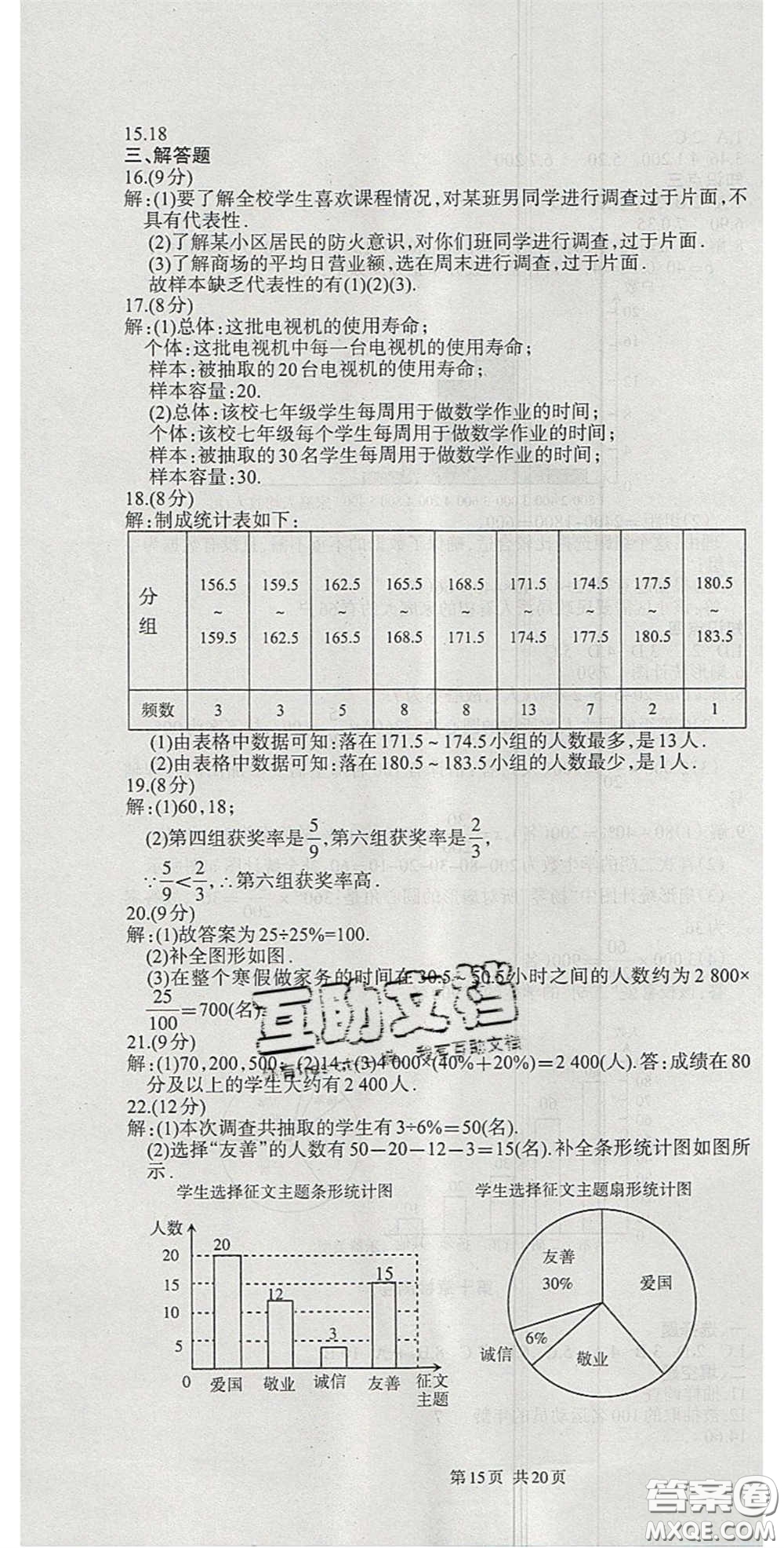陽光出版社2020年優(yōu)品單元與期末七年級數(shù)學下冊人教版答案