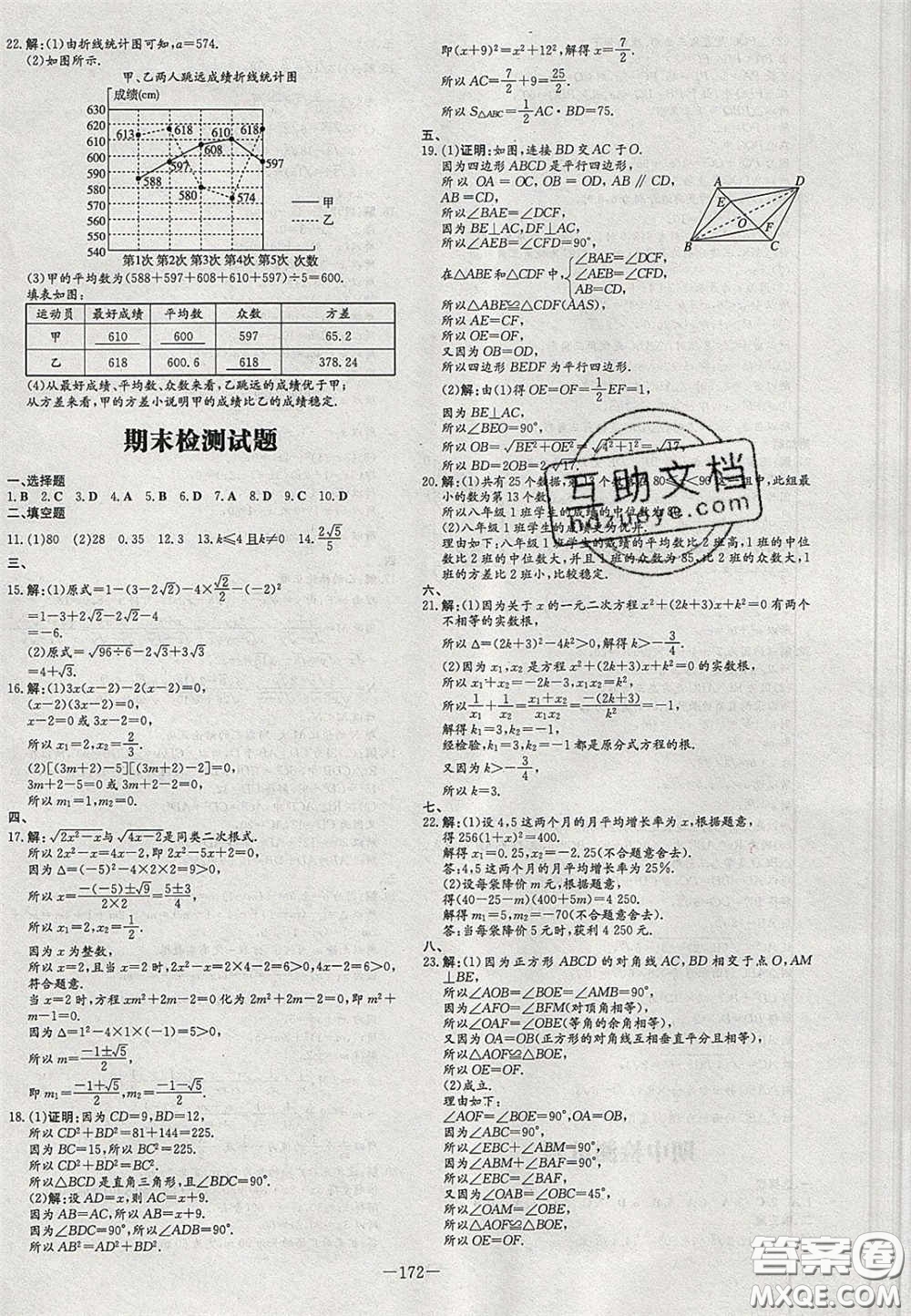 2020年初中同步學(xué)習(xí)導(dǎo)與練導(dǎo)學(xué)探案八年級(jí)數(shù)學(xué)下冊(cè)滬科版答案