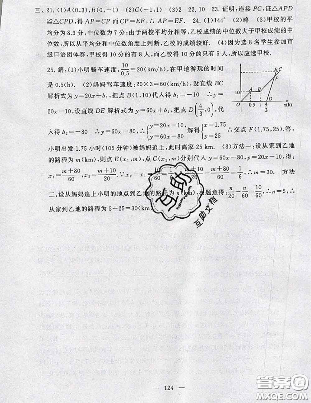 2020新版啟東黃岡大試卷八年級數(shù)學(xué)下冊人教版答案