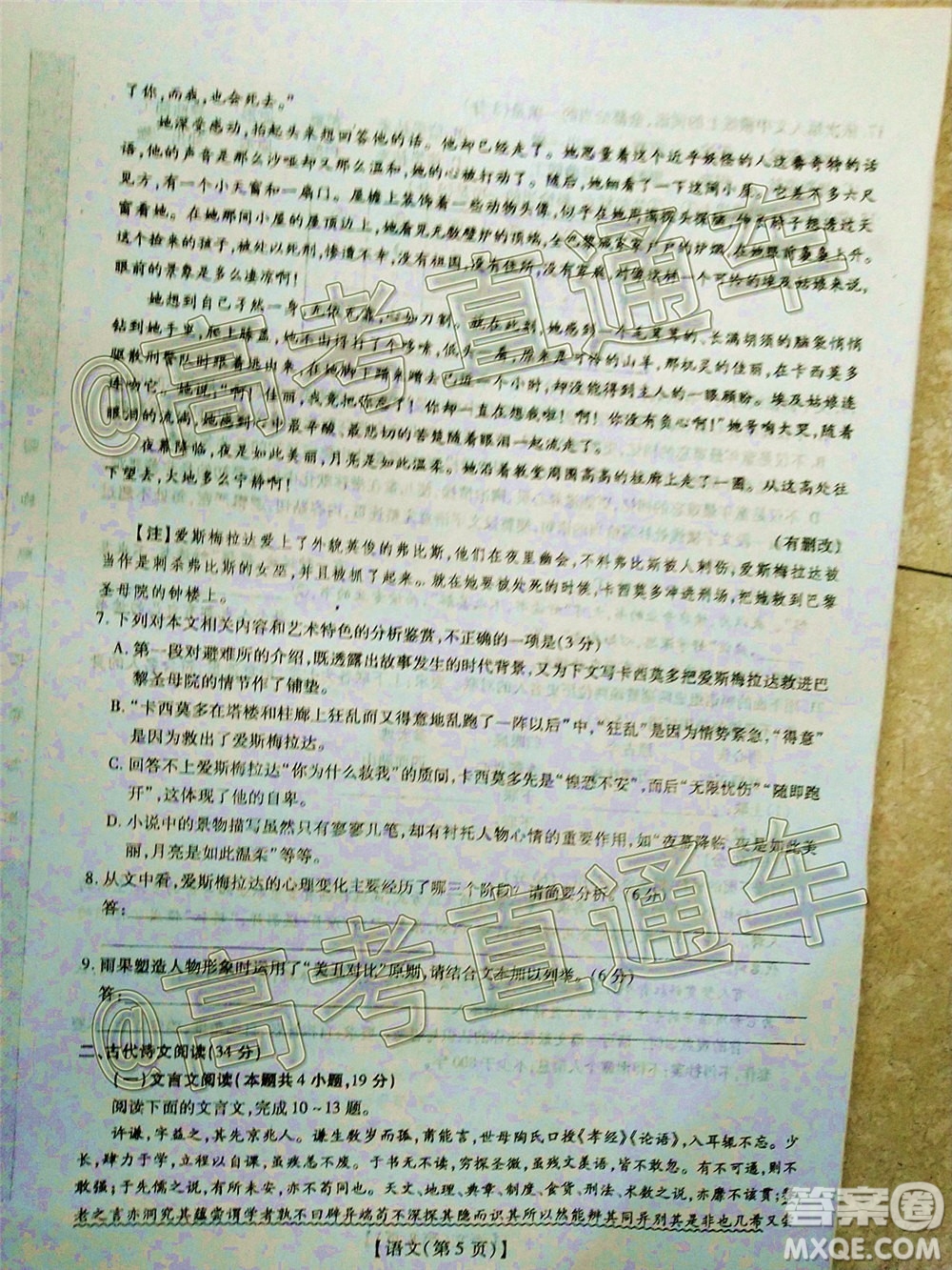 2020年江西穩(wěn)派學術(shù)聯(lián)盟6月聯(lián)考語文試題及答案