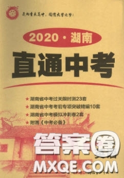 新疆青少年出版社2020直通中考英語湖南專版答案