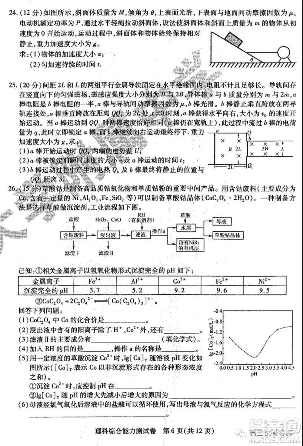 哈師大附中2020年高三第三次模擬考試?yán)砜凭C合試題及答案