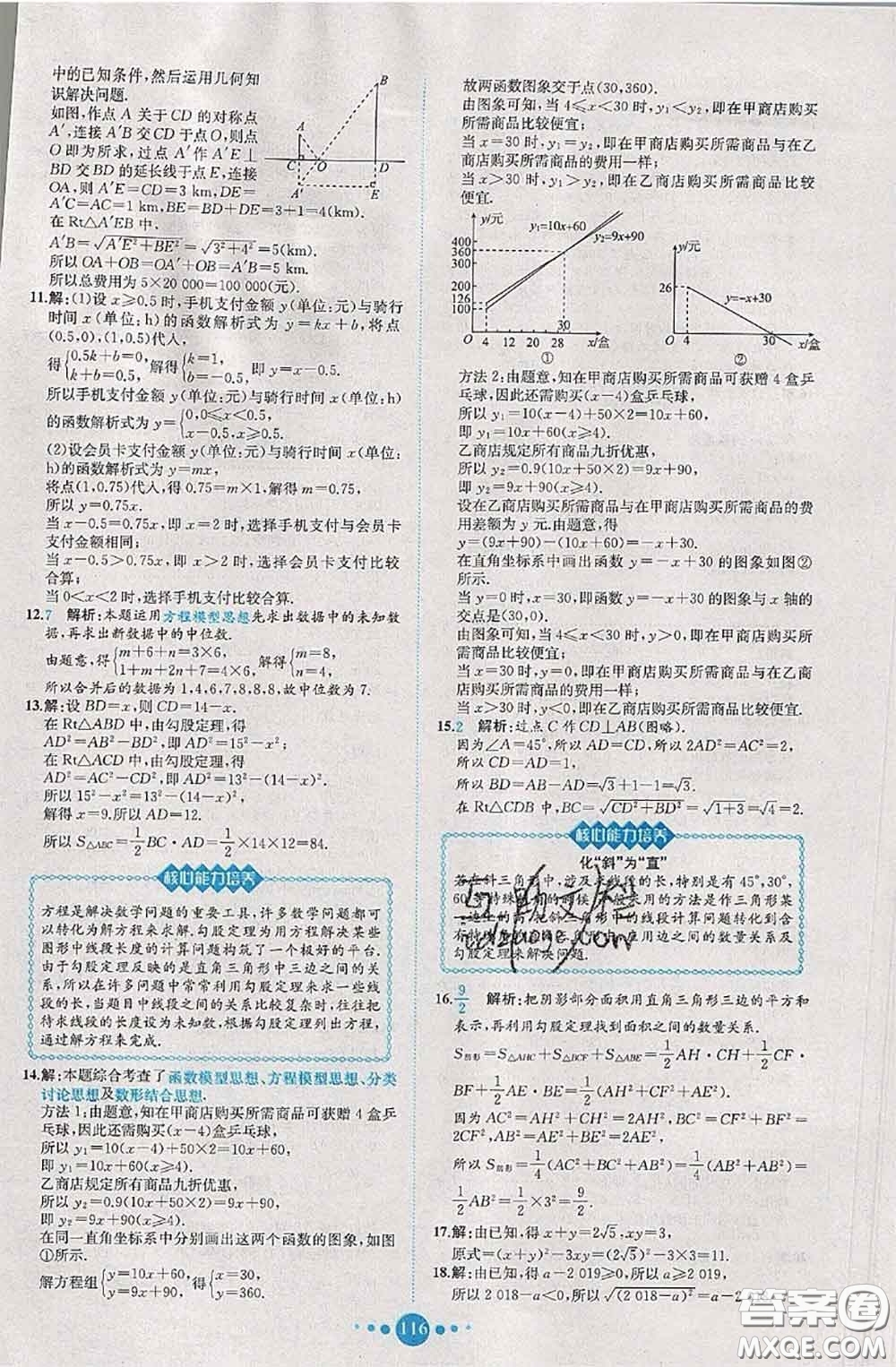 2020春課時(shí)練核心素養(yǎng)卷初中同步達(dá)標(biāo)測(cè)試卷八年級(jí)數(shù)學(xué)下冊(cè)答案