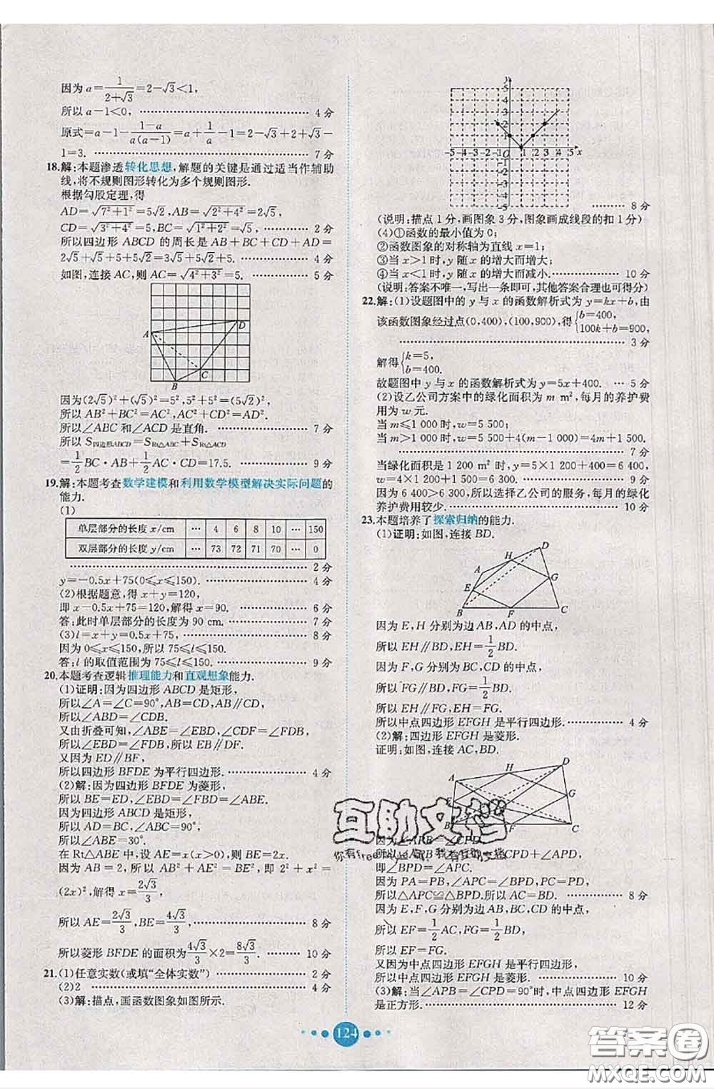 2020春課時(shí)練核心素養(yǎng)卷初中同步達(dá)標(biāo)測(cè)試卷八年級(jí)數(shù)學(xué)下冊(cè)答案