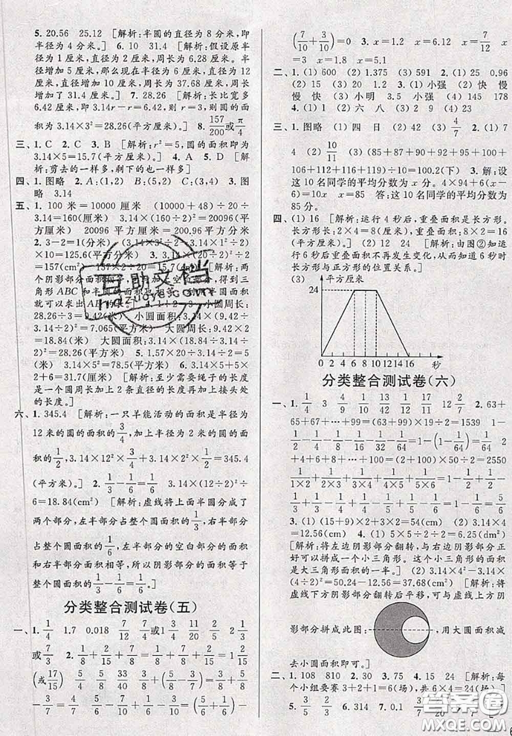 新世紀(jì)出版社2020年亮點(diǎn)給力大試卷五年級數(shù)學(xué)下冊江蘇版答案