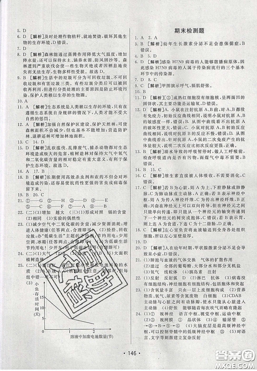 2020年同行學案學練測七年級生物下冊濟南版答案