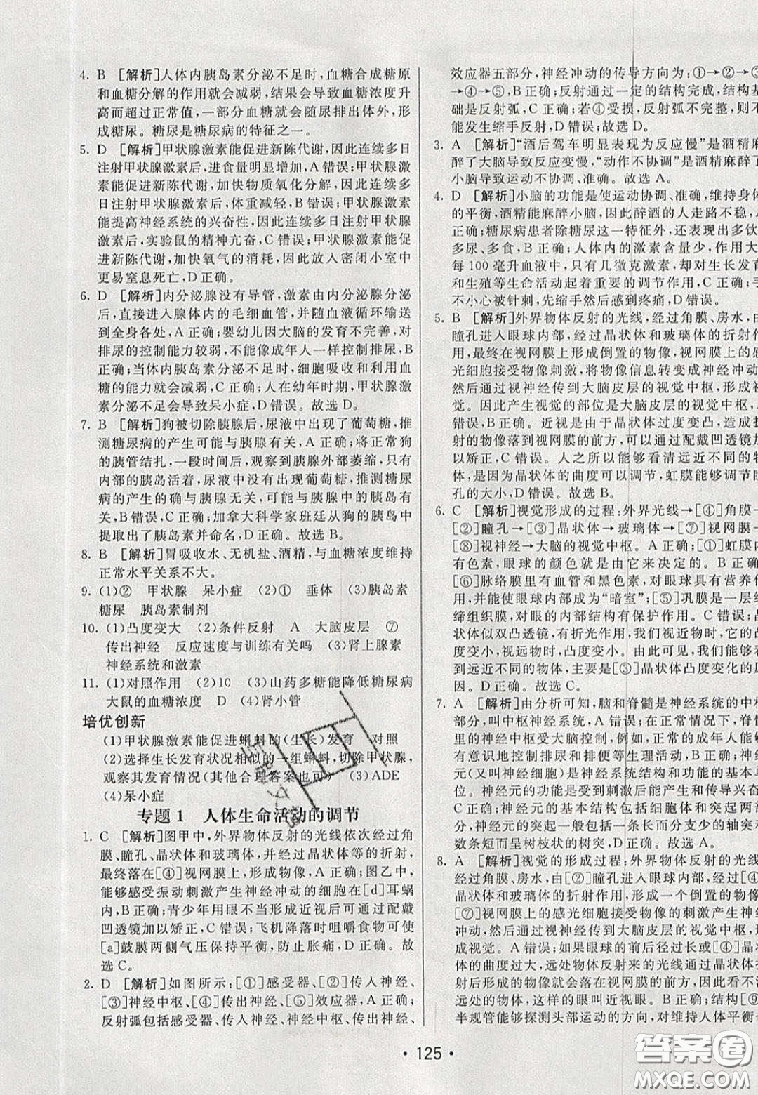 2020年同行學(xué)案學(xué)練測(cè)七年級(jí)生物下冊(cè)魯科版答案