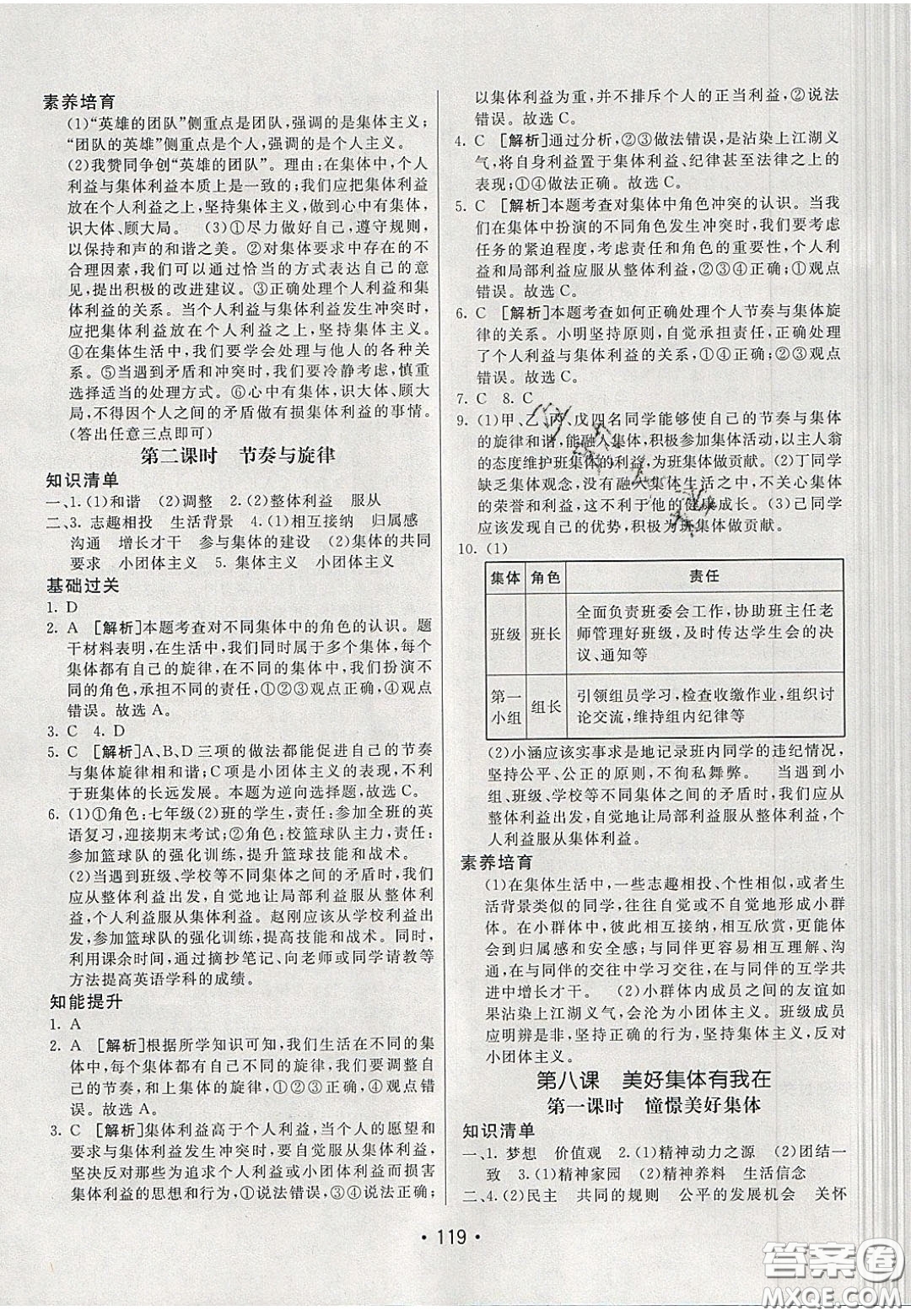 2020年同行學(xué)案學(xué)練測(cè)七年級(jí)道德與法治下冊(cè)人教版答案