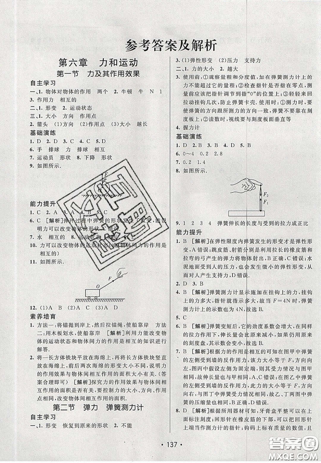 2020年同行學案學練測八年級物理下冊魯教版煙臺專版答案