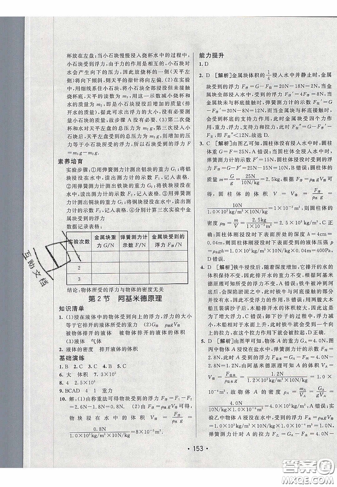 2020年同行學(xué)案學(xué)練測八年級物理下冊人教版答案